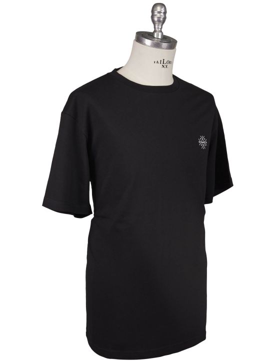 KNT Kiton Knt Black Cotton T-Shirt Black 001
