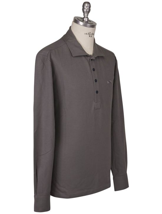 Kiton Kiton Knt Gray Cotton EA Sweater Polo Gray 001