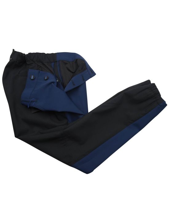 KNT Kiton KNT Blue Black Pl Wool Pu Ea Pants Blue / Black 001
