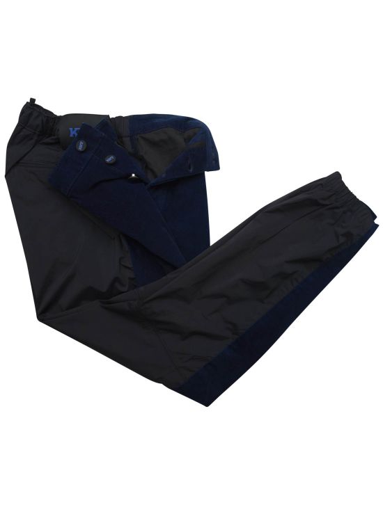 Kiton Kiton KNT Blue Black Pl Cotton Ea Velvet Pants Blue / Black 001