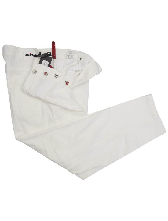 Kiton Kiton White Cotton Cashmere Ea Velvet Pants White 001