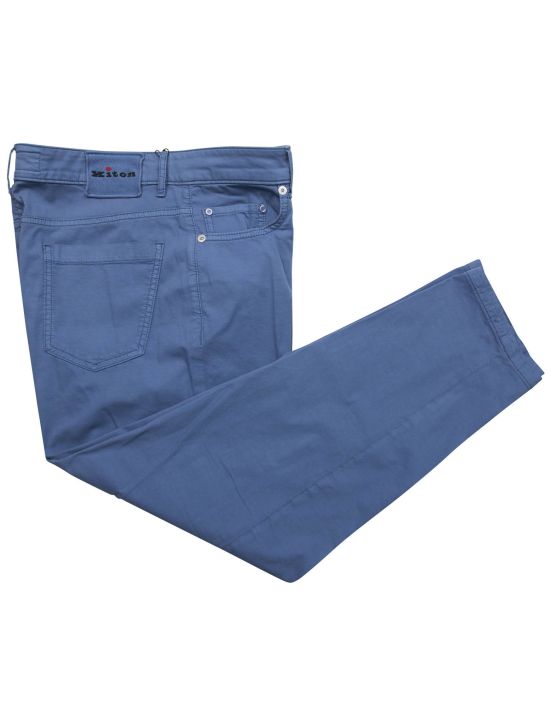 Kiton Kiton Blue Cotton Silk Ea Pants Blue 000