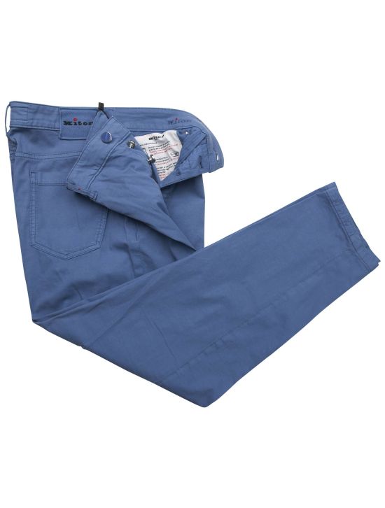 Kiton Kiton Blue Cotton Silk Ea Pants Blue 001