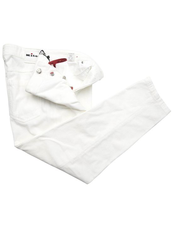 Kiton Kiton Whte Cotton Cashmere Ea Velvet Jeans White 001