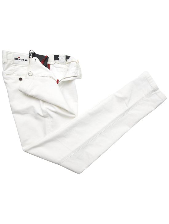 Kiton Kiton White Cotton Cashmere Ea Pants White 001