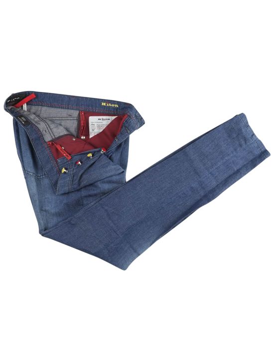 Kiton Kiton Blue Cotton Linen Jeans Blue 001