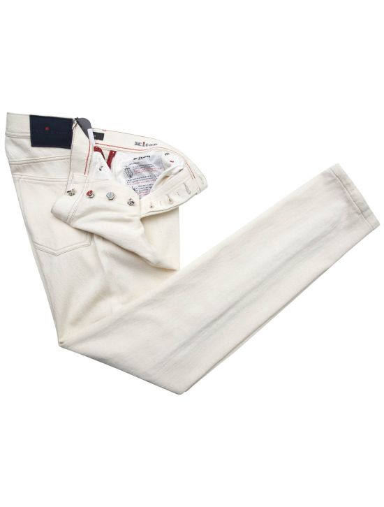 Kiton Kiton White Cotton Jeans White 001
