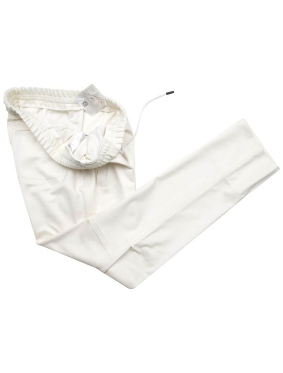 KNT Kiton KNT White Cashmere Cotton Pa Pants White 001