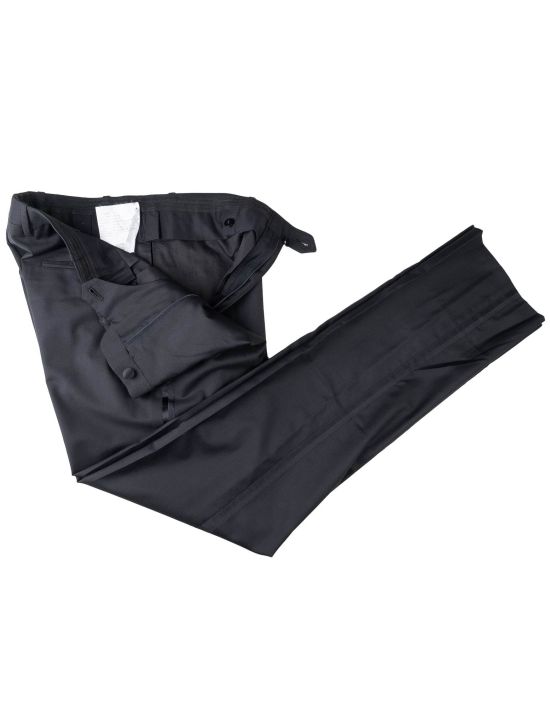 Kiton Kiton Black Wool Dress Pants Smoking Black 001