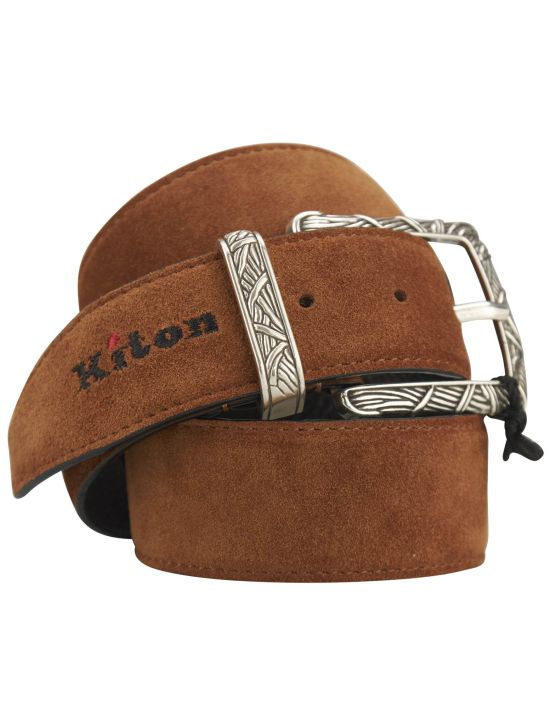 Kiton Kiton Brown Leather Suede Belt Brown