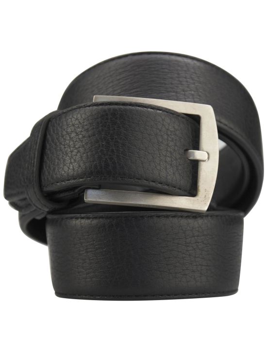 Kiton Kiton Black Leather Belt Black