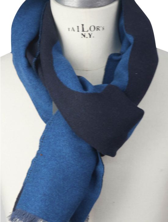 Kiton Kiton Blue Wool Cashmere Silk Scarf Blue 001
