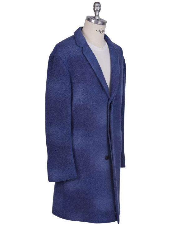 KNT Kiton Knt Blu Wool Cashmere PL Overcoat Blue 001