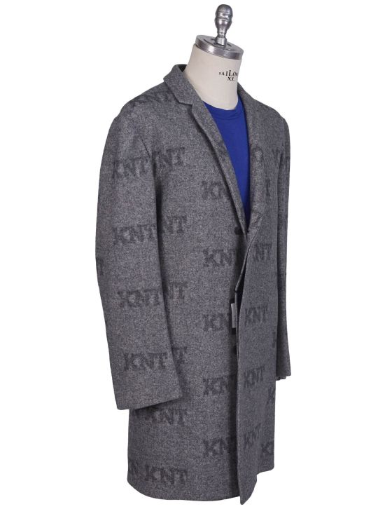 KNT Kiton knt Gray Wool PA Overcoat Gray 001