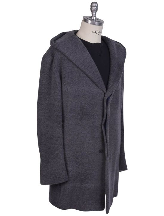 KNT Kiton Knt Gray Wool Cashmere PL Overcoat Gray 001