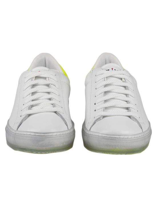 Kiton Kiton White Yellow Leather Sneakers Special Edition White / Yellow 001