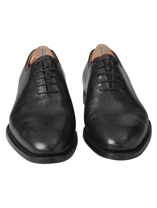 Kiton Kiton Dark Gray Leather Dress Shoes Dark Gray 001
