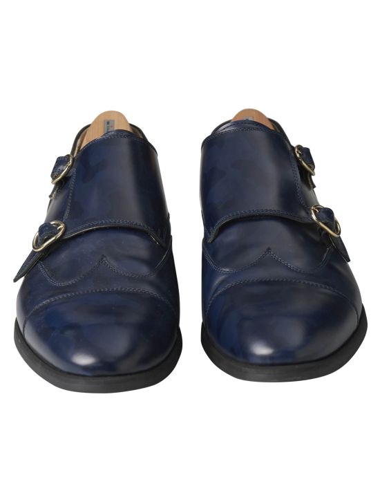 Kiton Kiton Blue Leather Dress Shoes Blue 001