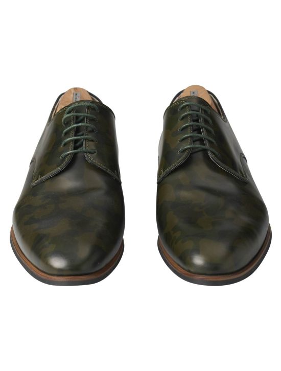 Kiton Kiton Green Leather Dress Shoes Green 001