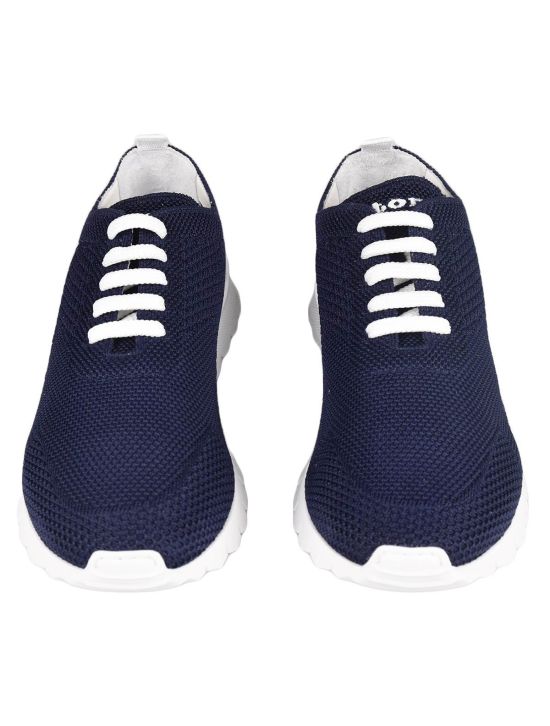 Kiton Kiton Blue Navy Cotton Ea Sneakers Blue Navy 001