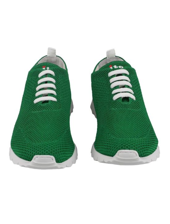 Kiton Kiton Green Cotton Ea Sneakers Green 001