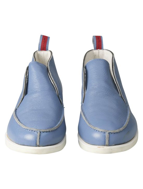 Kiton Kiton Light Blue Leather Sneaker Light Blue 001