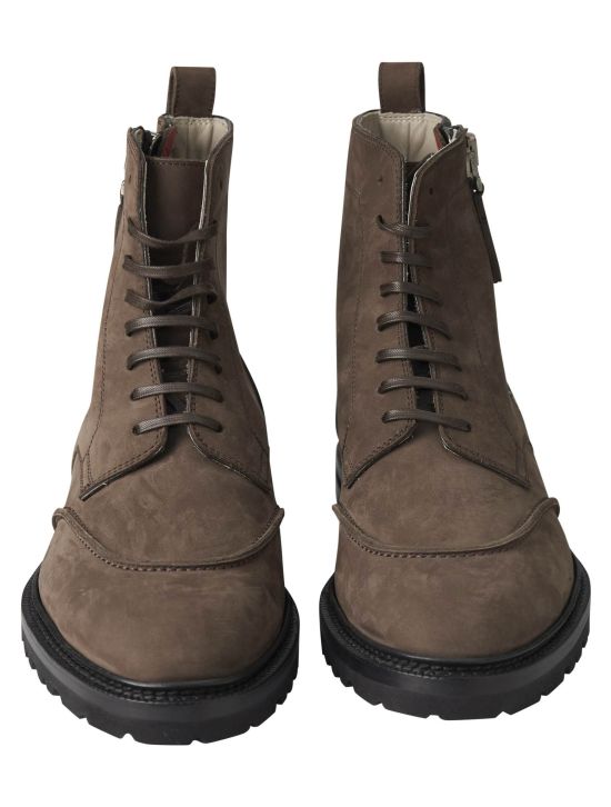 Kiton Kiton Brown Leather Suede Boots Shoes Brown 001