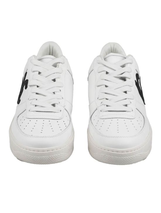 KNT KNT Kiton White Black Leather Sneakers White / Black 001