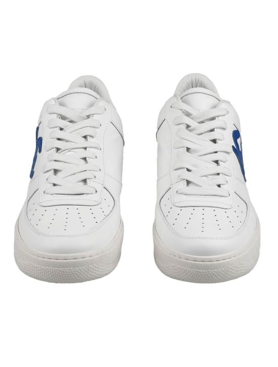 KNT KNT Kiton White Blue Leather Sneakers White / Blue 001
