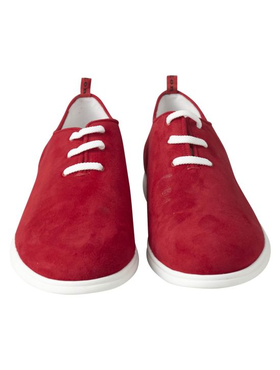 Kiton Kiton Red Leather Suede Sneaker Red 001