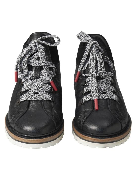 Kiton Kiton Black Leather Boots Shoes Black 001