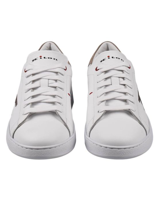 Kiton Kiton White Leather Sneakers White 001