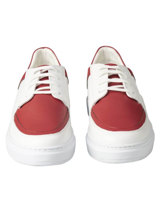 Kiton Kiton Red White Leather Sneaker Red / White 001