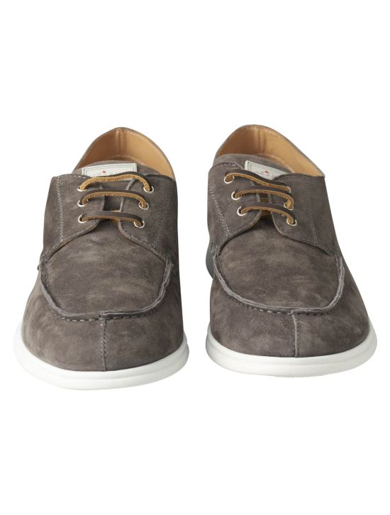 Kiton Kiton Gray Leather Suede Sneaker Gray 001
