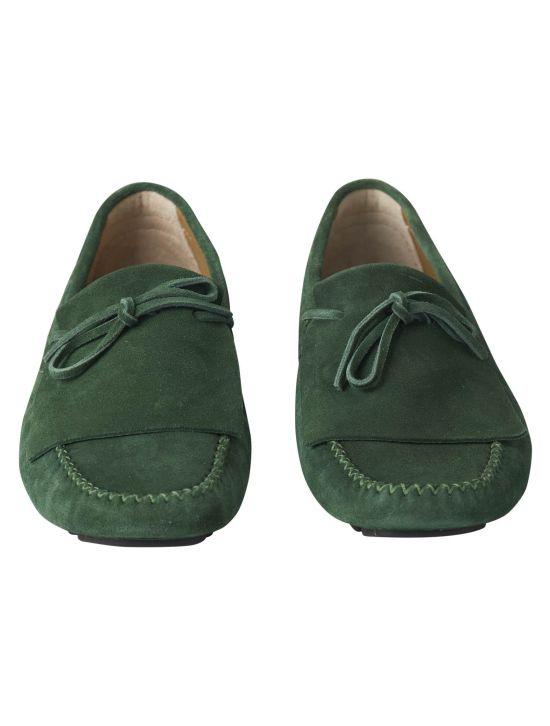 Kiton Kiton Green Leather Suede Loafers Green 001