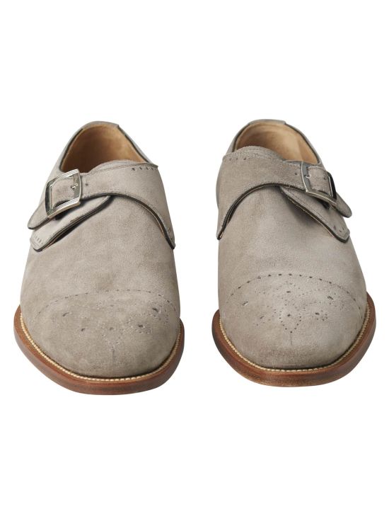 Kiton Kiton Gray Leather Suede Dress Shoes Gray 001