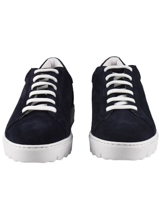 Kiton Kiton Blue Leather Calf Shoes Blue 001