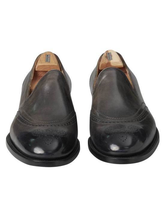 Kiton Kiton Gray Leather Loafers Gray 001