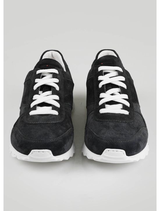 Kiton Kiton Dark Gray Leather Suede Sneakers Dark Gray 001