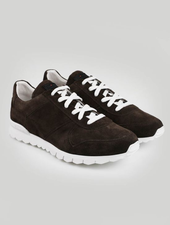 Kiton Kiton Dark Brown Leather Suede Sneakers Dark Brown 000