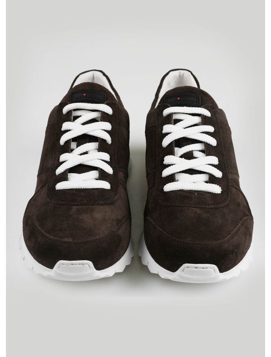 Kiton Kiton Dark Brown Leather Suede Sneakers Dark Brown 001
