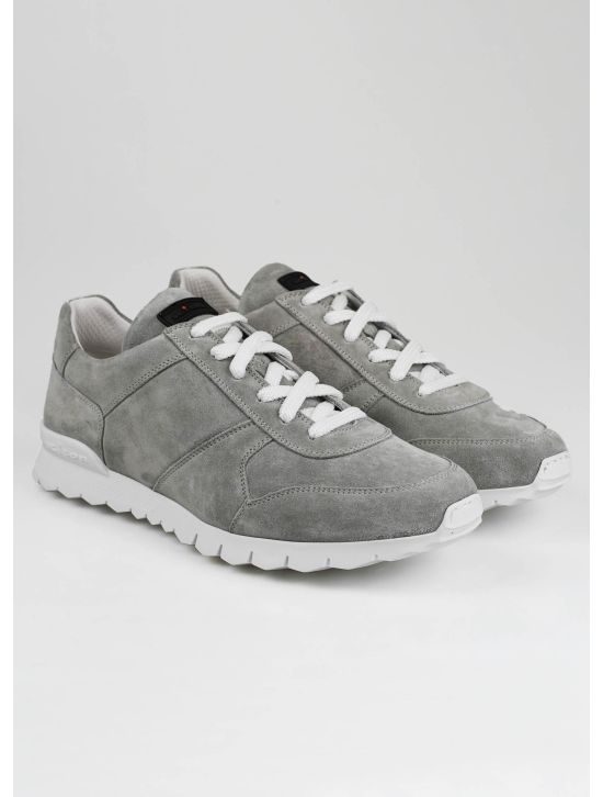 Kiton Kiton Gray Leather Suede Sneakers Gray 000