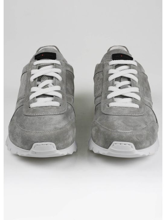 Kiton Kiton Gray Leather Suede Sneakers Gray 001