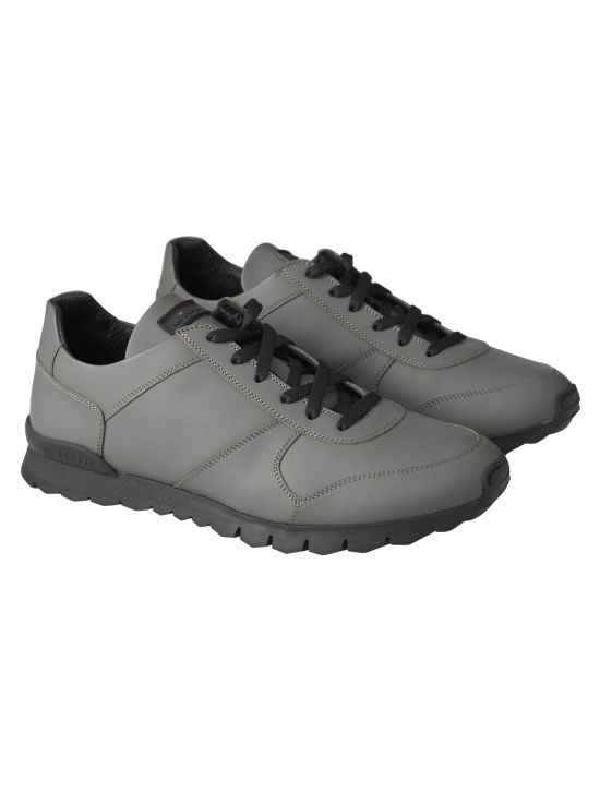 Kiton Kiton Gray Leather Shoes Gray 000