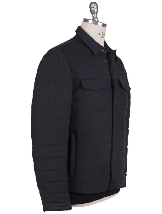Kiton Kiton Black Cotton Cashmere Coat Black 001