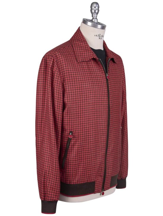 Kiton Kiton Cashmere Silk Linen Red Brown Coat Red / Brown 001