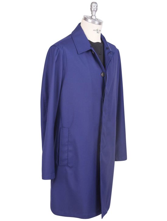 Kiton Kiton Blue Virgin Wool Pl Overcoat Blue 001