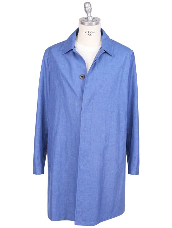 Kiton Kiton Blue Linen Virgin Wool Pl Silk Overcoat Blue 000