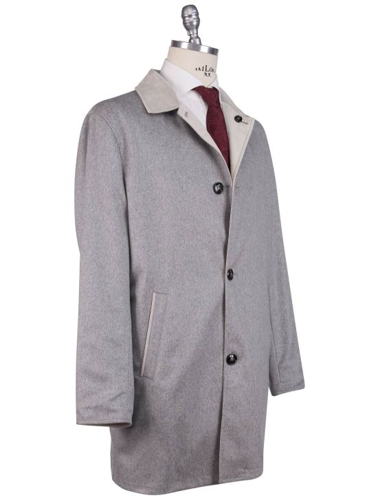 Kiton Kiton Gray Beige Cashmere PL Reverse Overcoat Gray / Beige 001