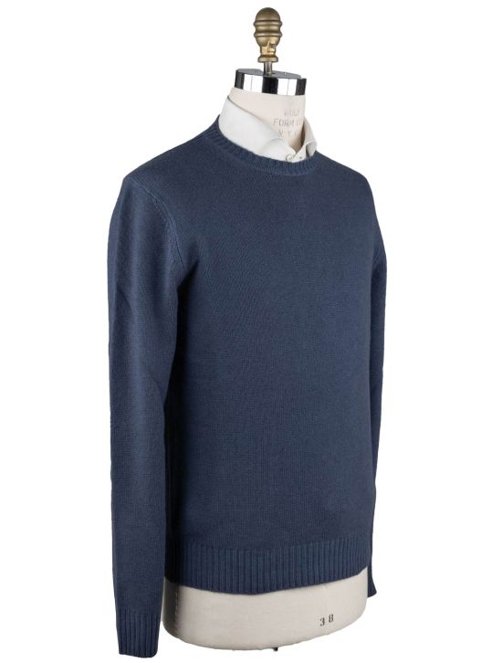 Malo Malo Blue Virgin Wool Sweater Crewneck Blue 001